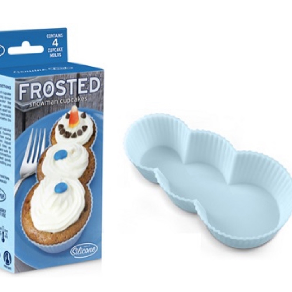 Frosted Snowman Cupcake Molds - Blue
